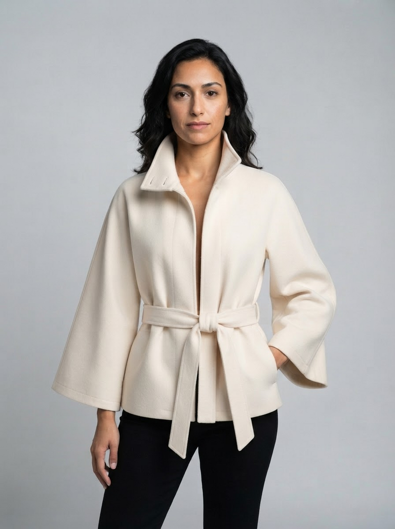 Women's Wrap Jacket – Warm Structured Collar – Winter Australia
