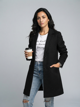 Women's Long Blazer – Slim Structured Fit – Office Casual Australia in Black