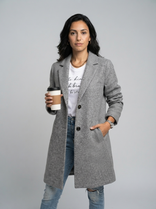 Women's Long Blazer – Slim Structured Fit – Office Casual Australia in Gray