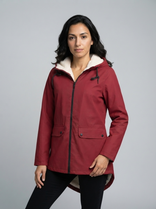 Women's Raincoat – Fleece-Lined Water-Repellent – Winter Australia in Red