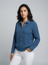 Women's Long Cardigan – Soft Knit Button-Front – Autumn Winter Australia in Dark Blue