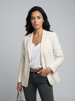 Women's Blazer – Fitted Tailored Classic – Structured Fit Office Australia in White