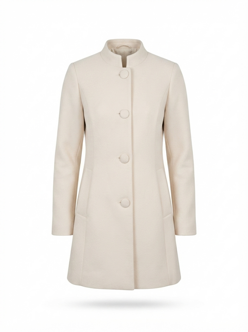 Women's Wool Blend Coat – Tailored Stand Collar – Winter Australia