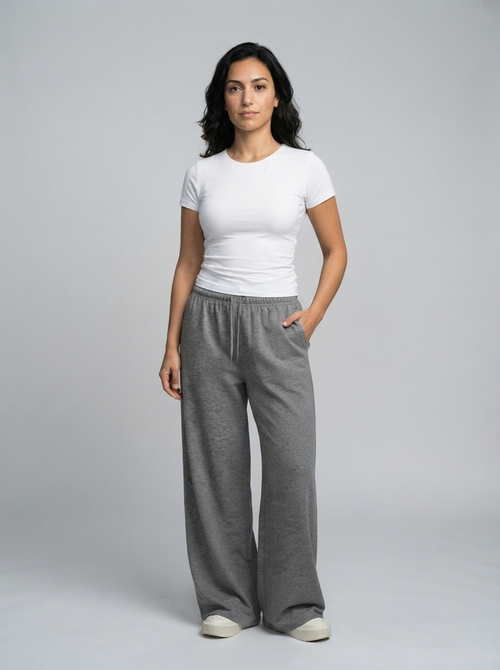 Women's Jogging Pants – Wide-Leg Soft Fabric – Relaxed Fit Australia