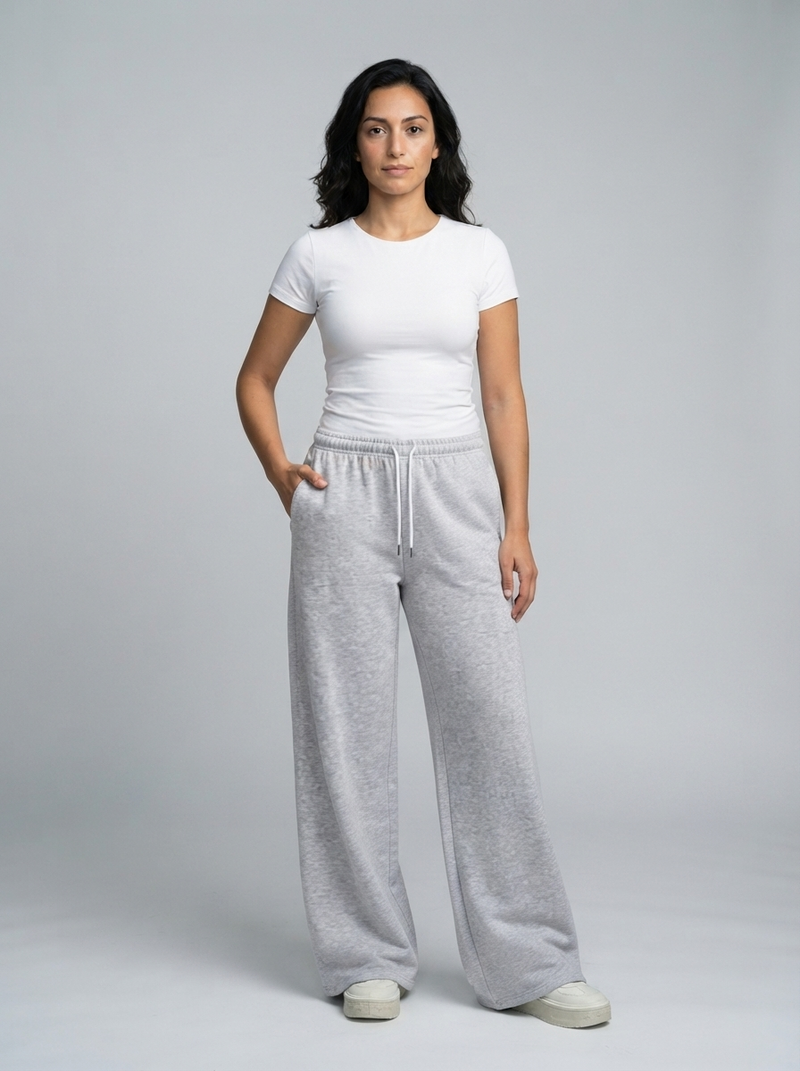 Women's Jogging Pants – Wide-Leg Soft Fabric – Relaxed Fit Australia