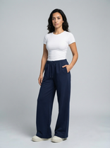 Women's Jogging Pants – Wide-Leg Soft Fabric – Relaxed Fit Australia in Dark Blue