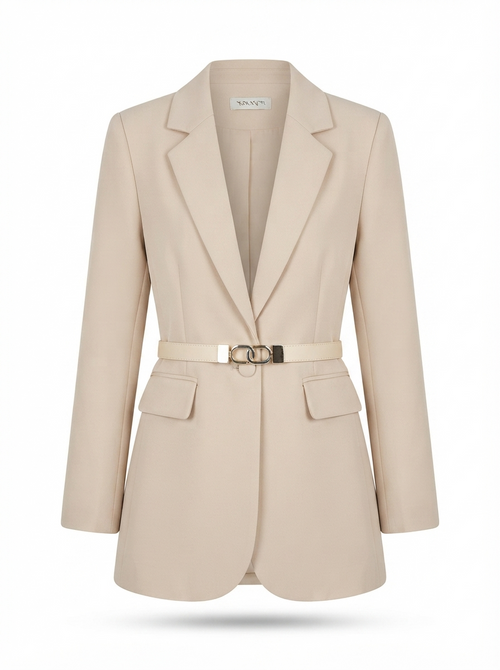 Haldon Mills Women's Mid-Length Suit Coat | Tailored Cinched-Waist Blazer Jacket
