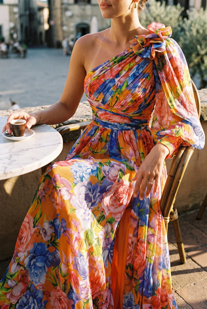 Valentina One-Shoulder Maxi Dress | Women's Floral Resort Gown