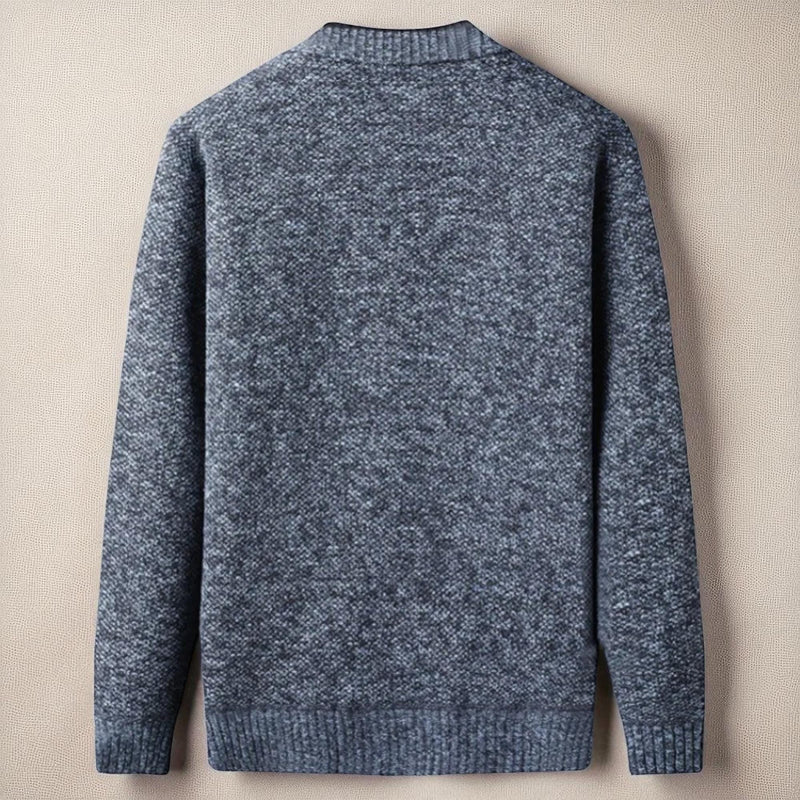 Men’s Textured Knit Cardigan – Cotton Blend Button-Up Design