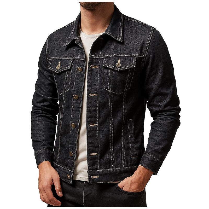Denim Jacket – Button-Up Vintage Style – Slim Fit – Men's Casual Outerwear Australia