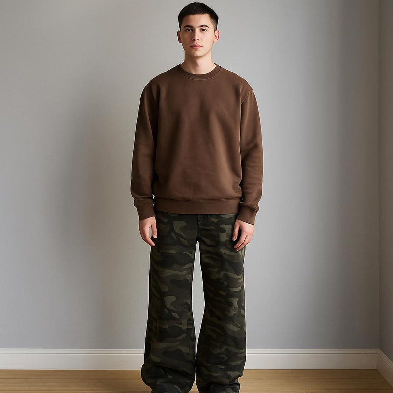Cargo Pants – Camouflage Print Wide-Leg – Men's Casual Australia