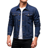 Denim Jacket – Button-Up Vintage Style – Slim Fit – Men's Casual Outerwear Australia in Blue