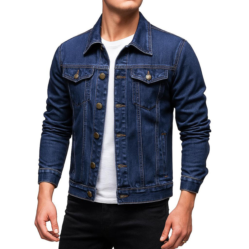 Denim Jacket – Button-Up Vintage Style – Slim Fit – Men's Casual Outerwear Australia