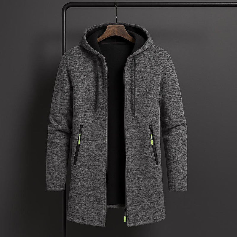 Hooded Jacket – Fleece-Lined Longline – Relaxed Fit – Men's Winter Outerwear Australia