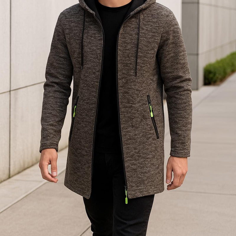 Hooded Jacket – Fleece-Lined Longline – Relaxed Fit – Men's Winter Outerwear Australia