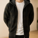 Hooded Jacket – Cotton Blend Check Pattern – Relaxed Fit – Men's Winter Outerwear Australia in Army green