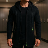 Hooded Jacket – Fleece-Lined Longline – Relaxed Fit – Men's Winter Outerwear Australia in Black