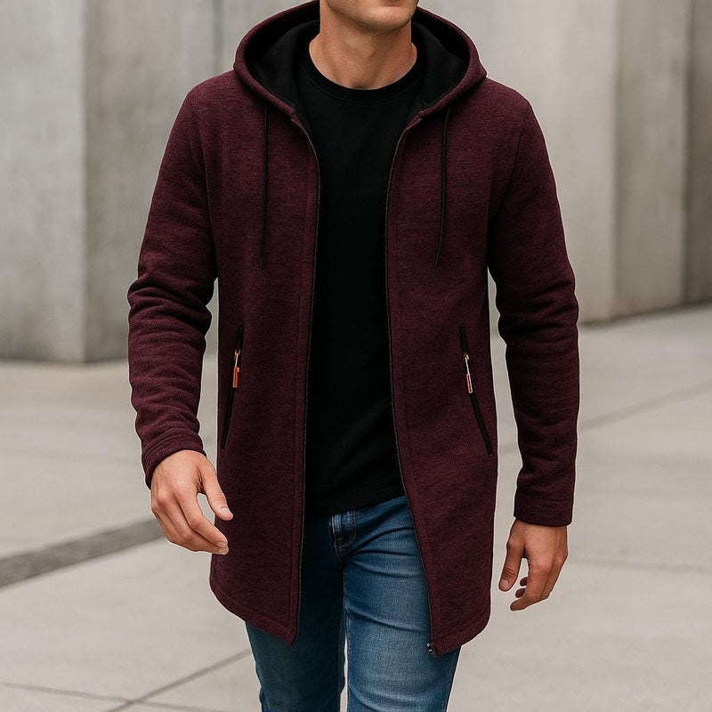 Hooded Jacket – Fleece-Lined Longline – Relaxed Fit – Men's Winter Outerwear Australia