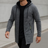 Hooded Jacket – Fleece-Lined Longline – Relaxed Fit – Men's Winter Outerwear Australia in Dark Gray