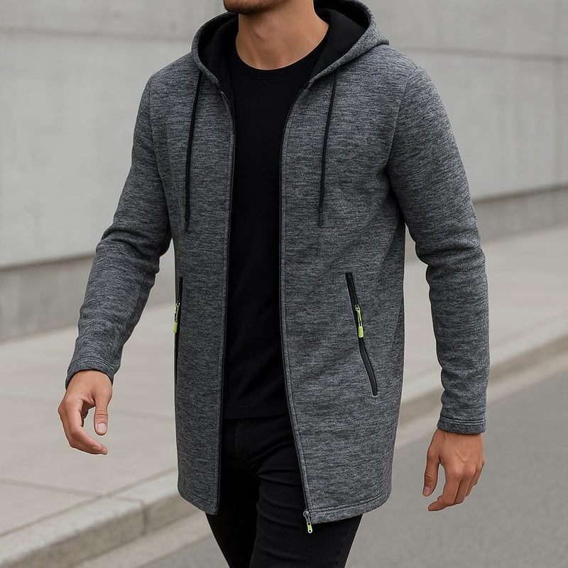 Hooded Jacket – Fleece-Lined Longline – Relaxed Fit – Men's Winter Outerwear Australia