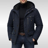 Fleece Jacket – Insulated Water-Repellent Hooded – Regular Fit – Men's Winter Outerwear Australia in Blue