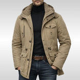 Fleece Jacket – Insulated Water-Repellent Hooded – Regular Fit – Men's Winter Outerwear Australia in Khaki