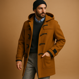 Wool Blend Coat – Long Length Lightweight – Regular Fit – Men's Winter Outerwear Australia in Brown