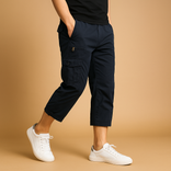 Cargo Shorts – Long Cotton Breathable – Relaxed Fit – Men's Summer Casual Australia in Navy