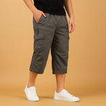 Cargo Shorts – Long Cotton Breathable – Relaxed Fit – Men's Summer Casual Australia in Light Gray