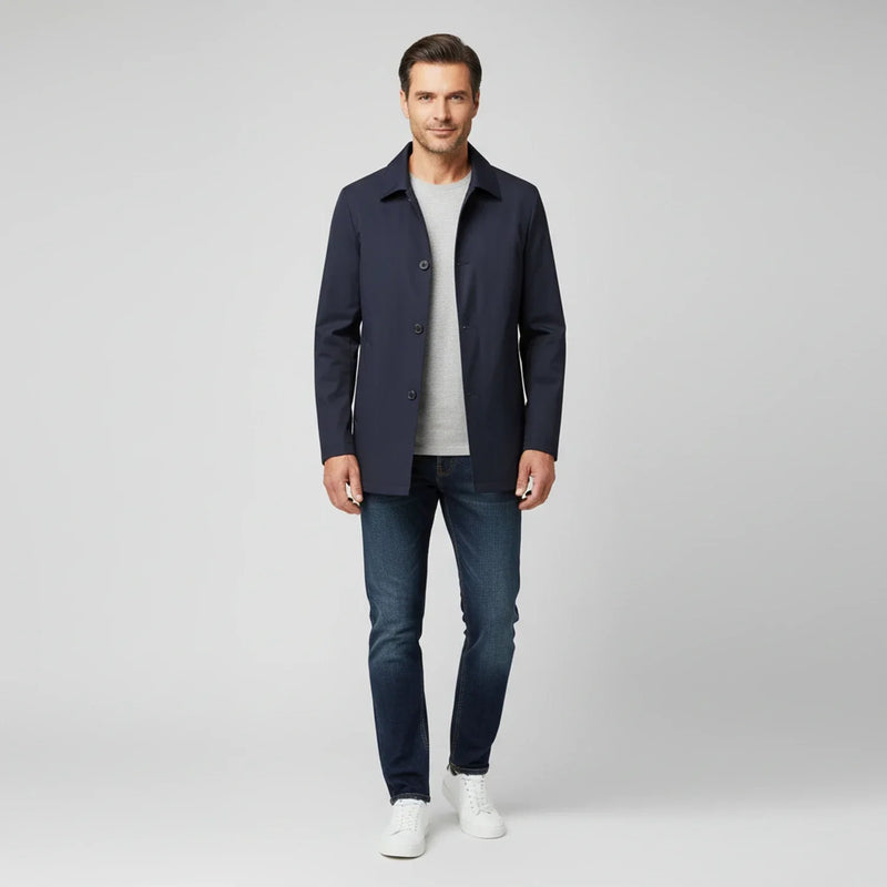 Button-Down Jacket – Collared Mid-Length – Regular Fit – Men's Smart Casual Outerwear Australia