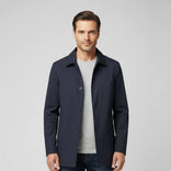 Button-Down Jacket – Collared Mid-Length – Regular Fit – Men's Smart Casual Outerwear Australia in Blue