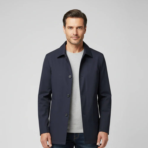 Button-Down Jacket – Collared Mid-Length – Regular Fit – Men's Smart Casual Outerwear Australia