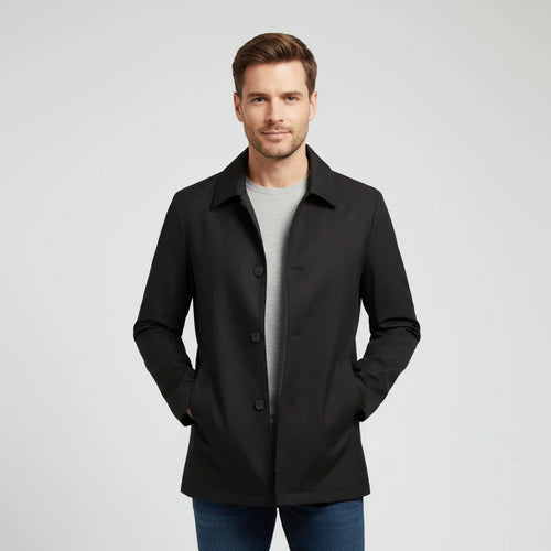 Button-Down Jacket – Collared Mid-Length – Regular Fit – Men's Smart Casual Outerwear Australia