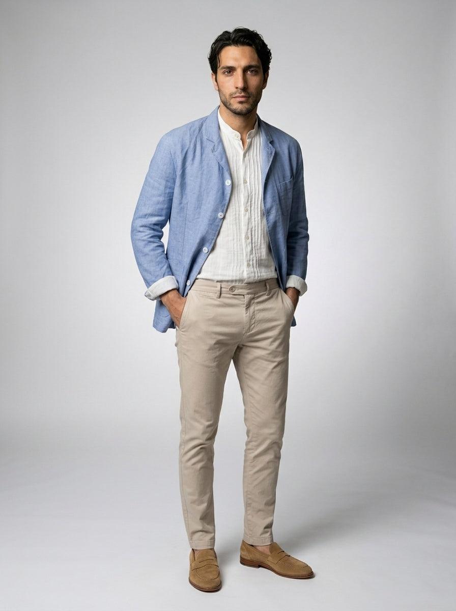 Men's Linen Notch Lapel Jacket