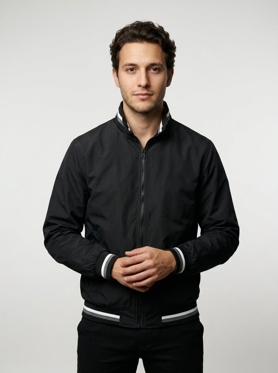Men's Technical Contrast Stripe Bomber Jacket
