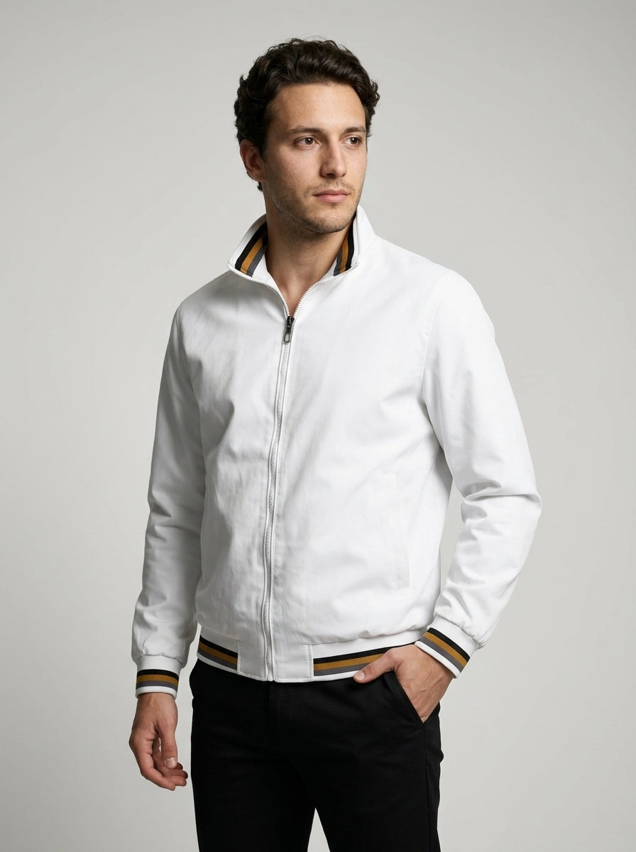 Men's Technical Contrast Stripe Bomber Jacket