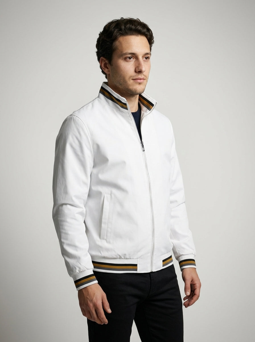 Men's Technical Contrast Stripe Bomber Jacket