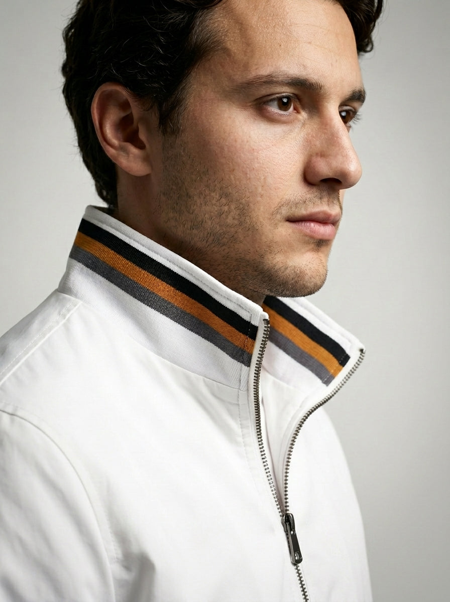 Men's Technical Contrast Stripe Bomber Jacket