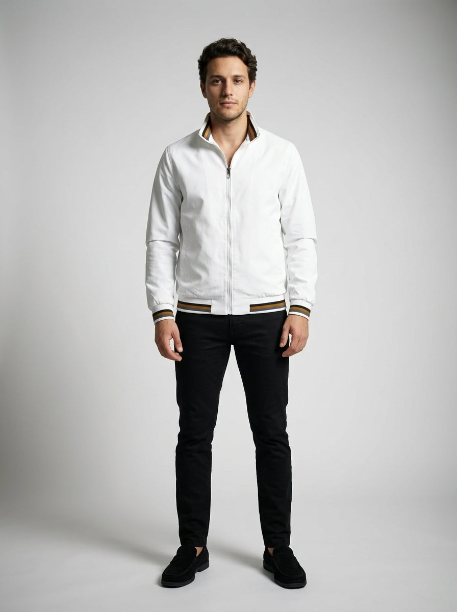 Men's Technical Contrast Stripe Bomber Jacket