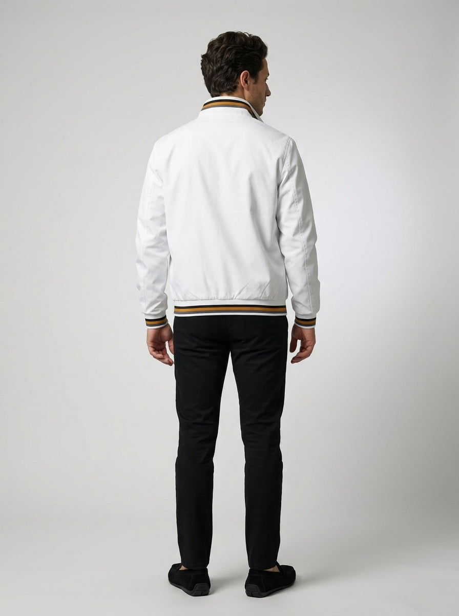 Men's Technical Contrast Stripe Bomber Jacket
