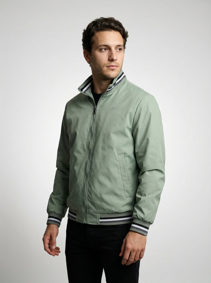 Men's Technical Contrast Stripe Bomber Jacket