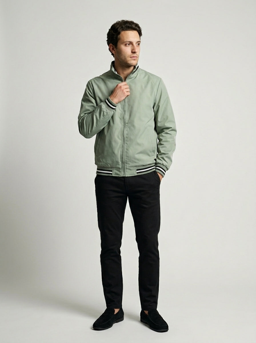 Men's Technical Contrast Stripe Bomber Jacket