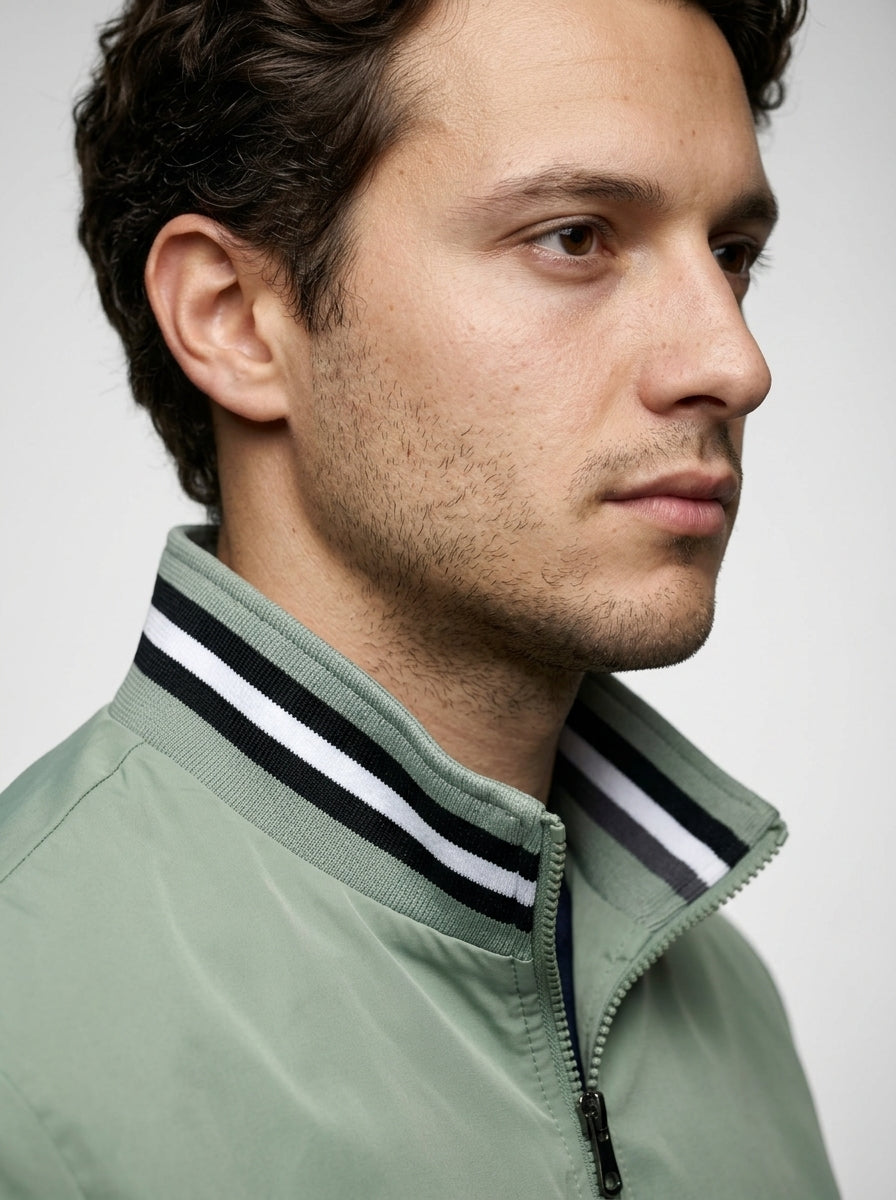Men's Technical Contrast Stripe Bomber Jacket