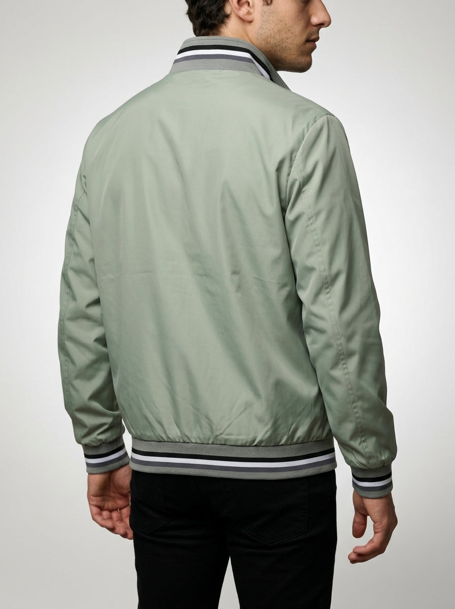 Men's Technical Contrast Stripe Bomber Jacket