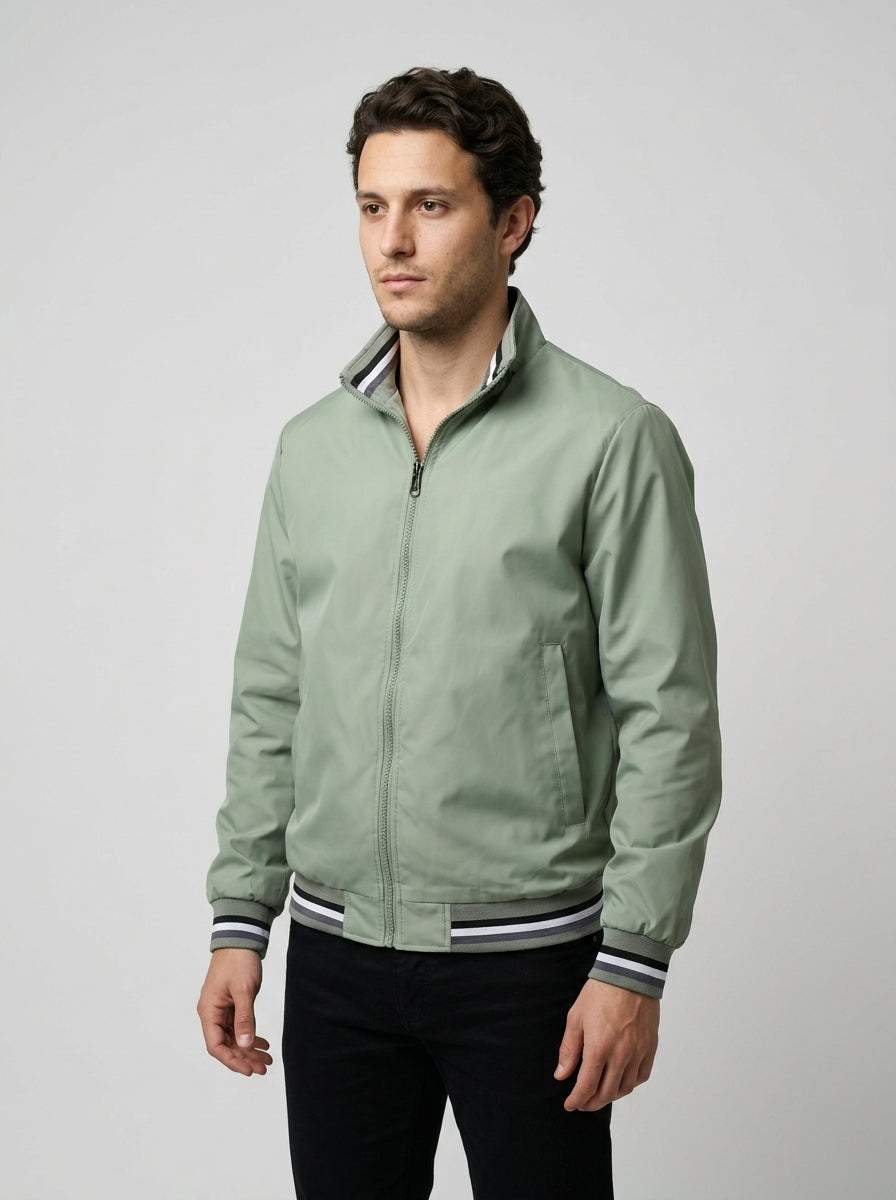 Men's Technical Contrast Stripe Bomber Jacket