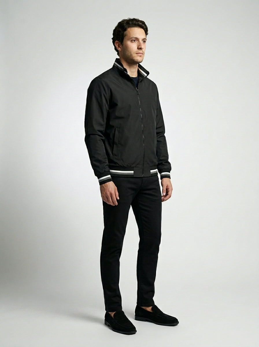 Men's Technical Contrast Stripe Bomber Jacket