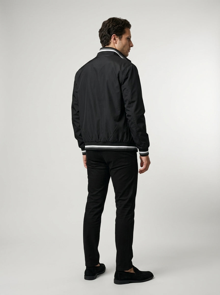 Men's Technical Contrast Stripe Bomber Jacket