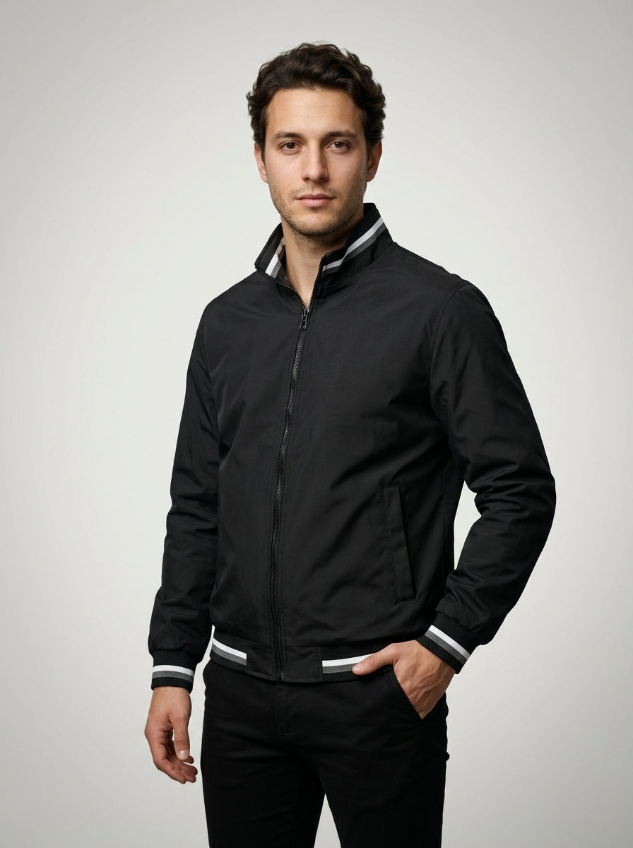 Men's Technical Contrast Stripe Bomber Jacket
