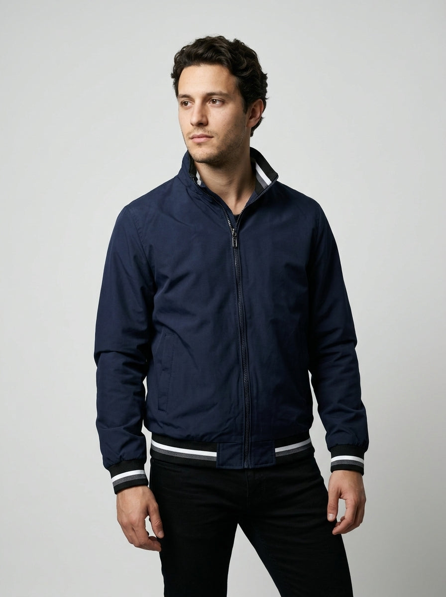 Men's Technical Contrast Stripe Bomber Jacket