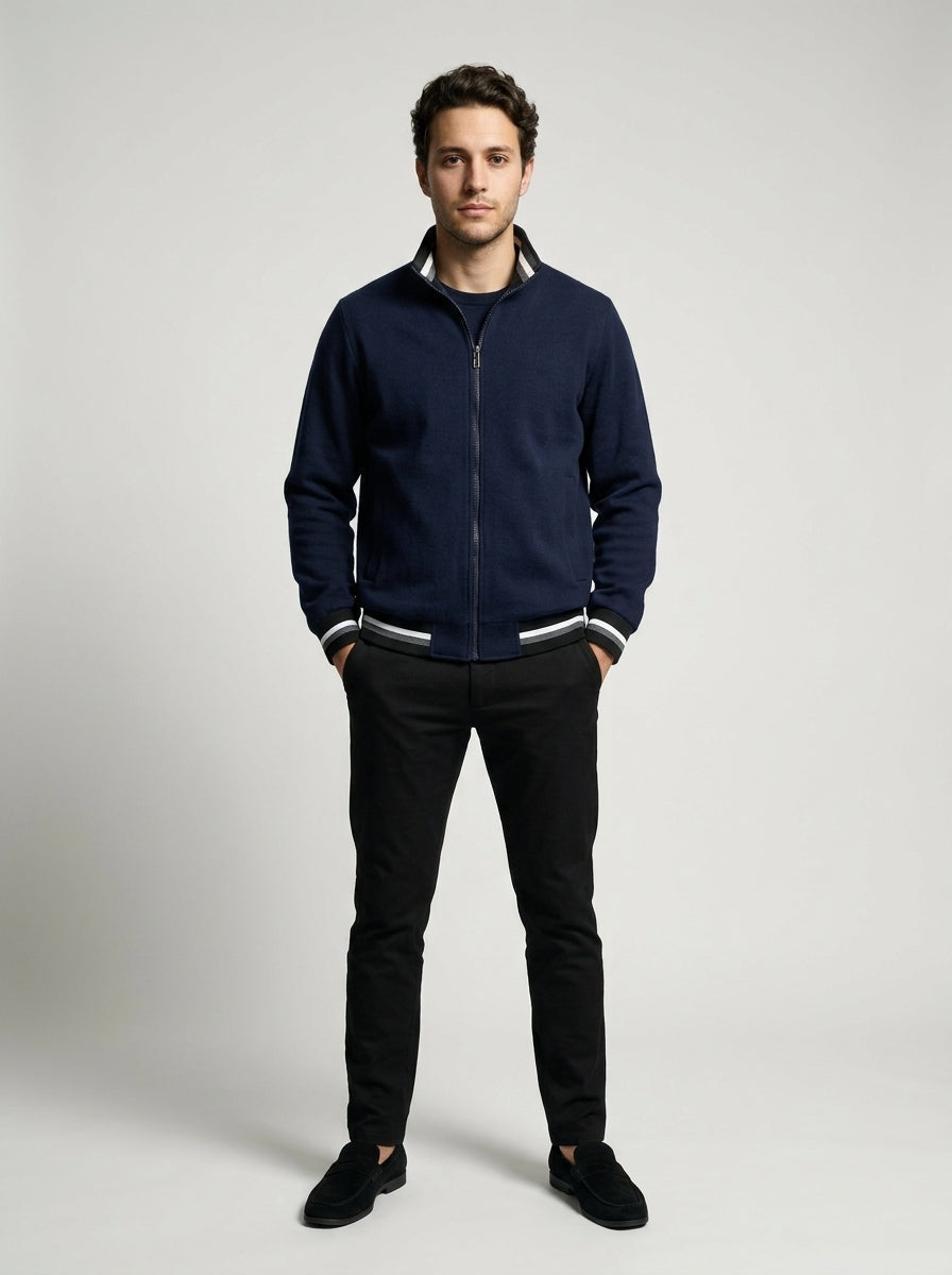 Men's Technical Contrast Stripe Bomber Jacket